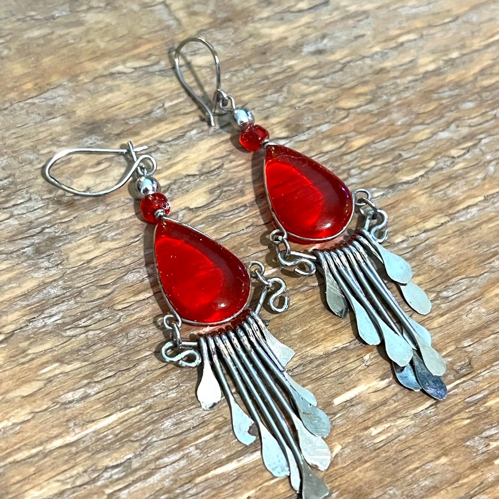 Handmade metallic earrings